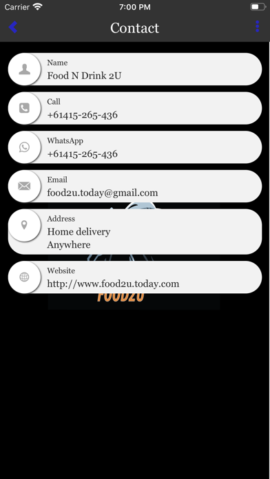 Food2U App screenshot 2