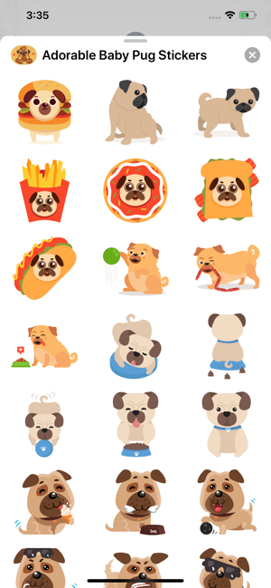 Adorable Baby Pug Stickers(圖3)-速報App