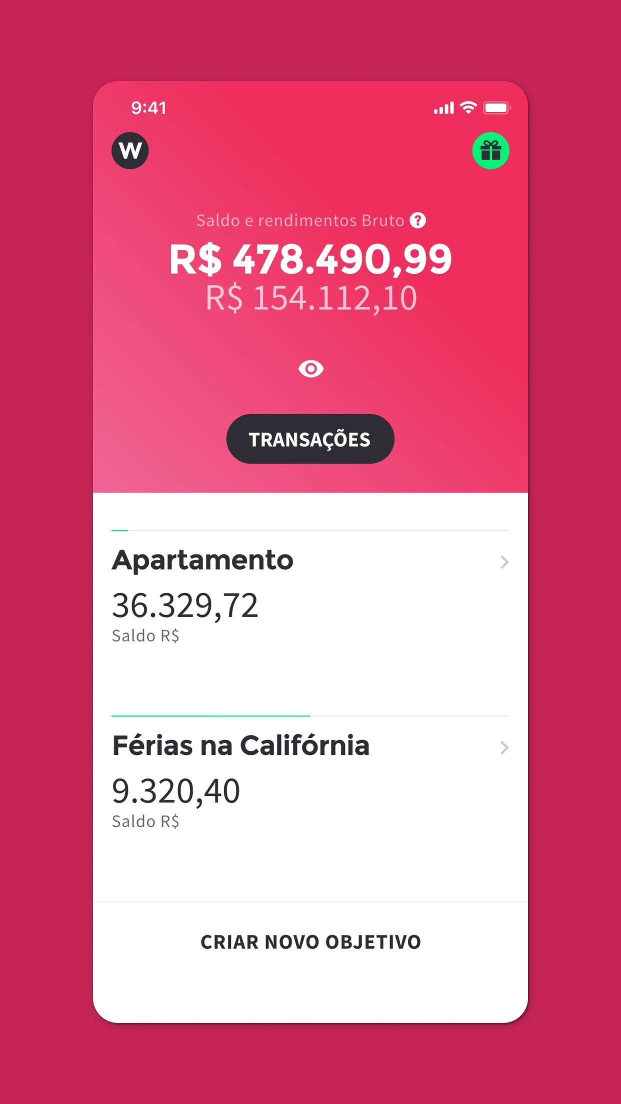 Screenshot do app Warren Brasil