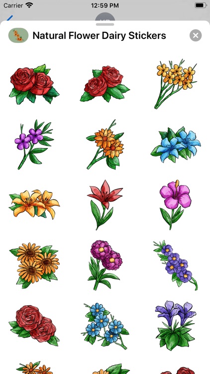 Natural Flower Dairy Stickers