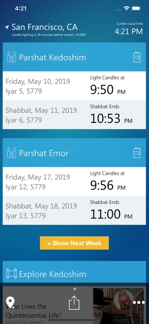 Shabbat and Holiday Times(圖2)-速報App