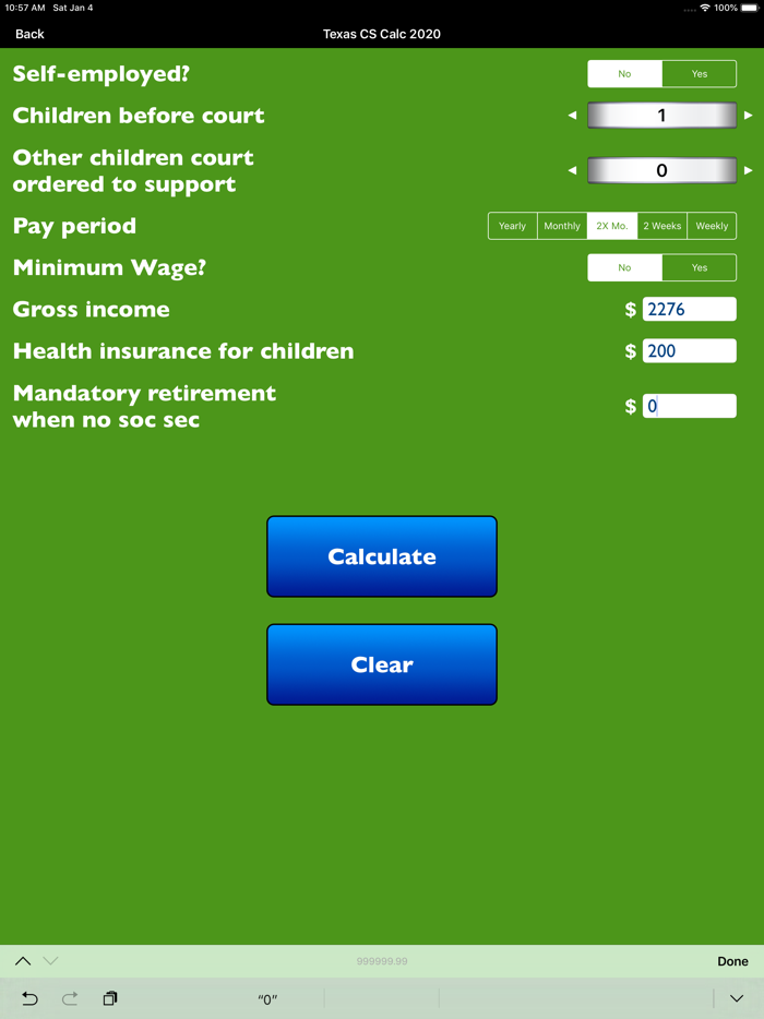 Texas Child Support Calc 2020