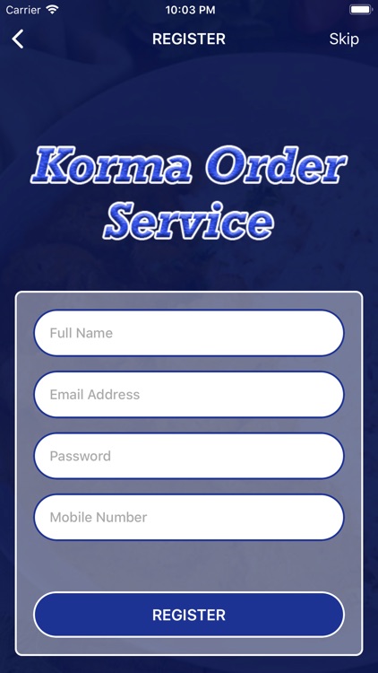 Korma Order Service