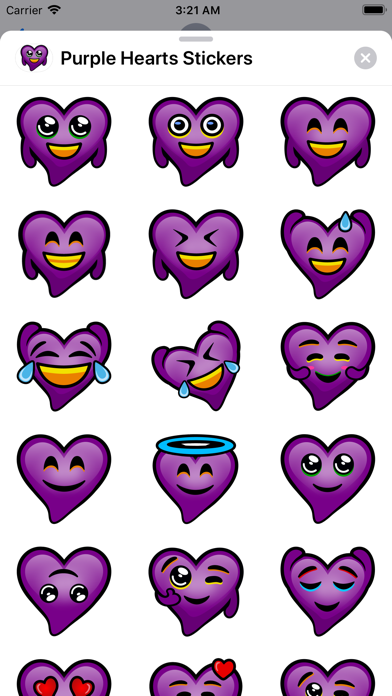 Purple Hearts stickers screenshot 2