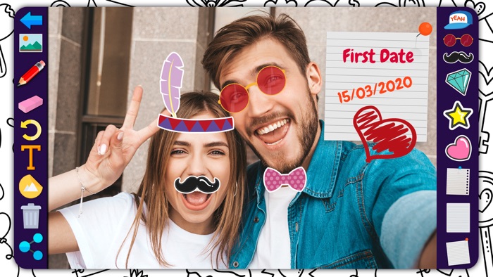 画像上の落書き - ステッカー