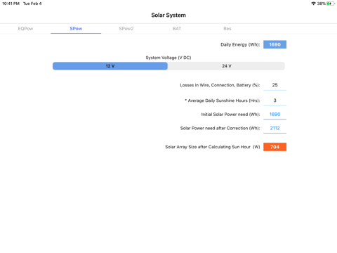 PV Calculator - off grid - náhled