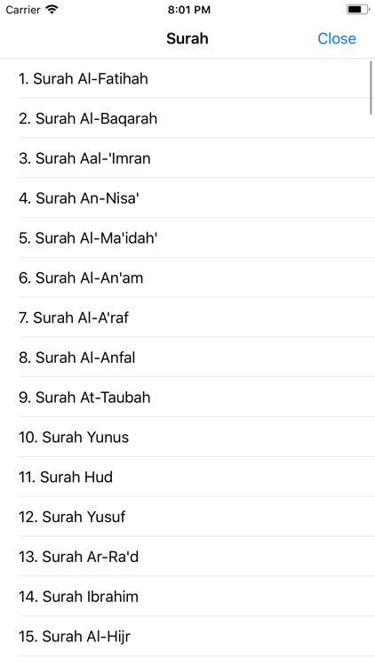 Quran Audio Player (Shuraym)