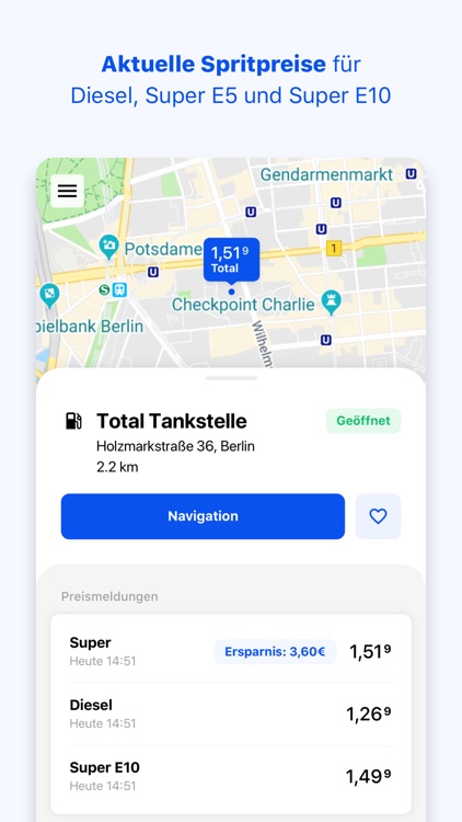 TankenApp mit Benzinpreistrend