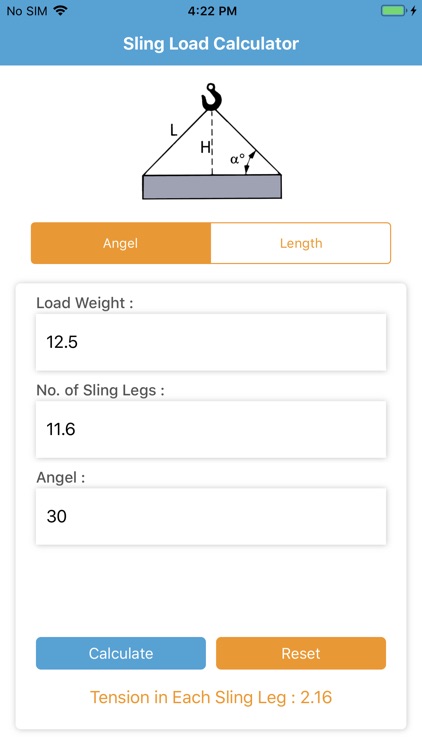 Sling Load Calculator 2019