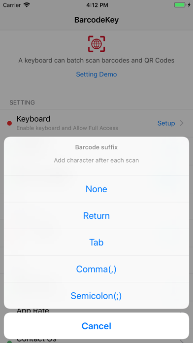 Barcode Keyboard - BarcodeKey screenshot 4