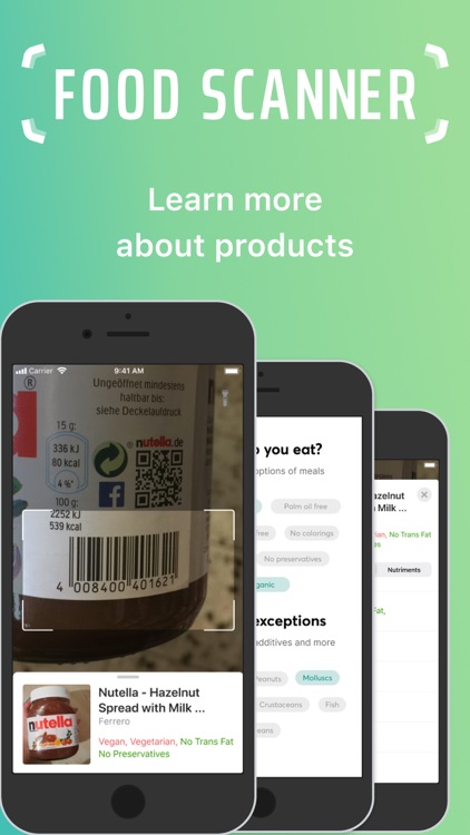 Food scanner: gluten, dairy