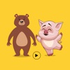 Animated Pig & Bear Emoji