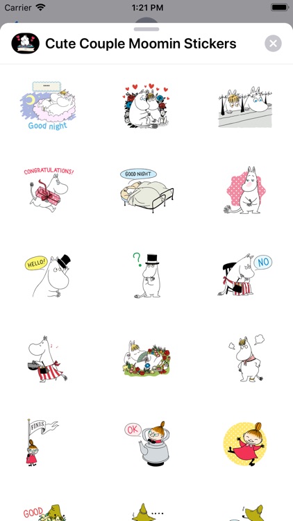 Cute Couple Moomin Stickers