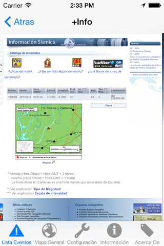 IGN Terremotos screenshot 2