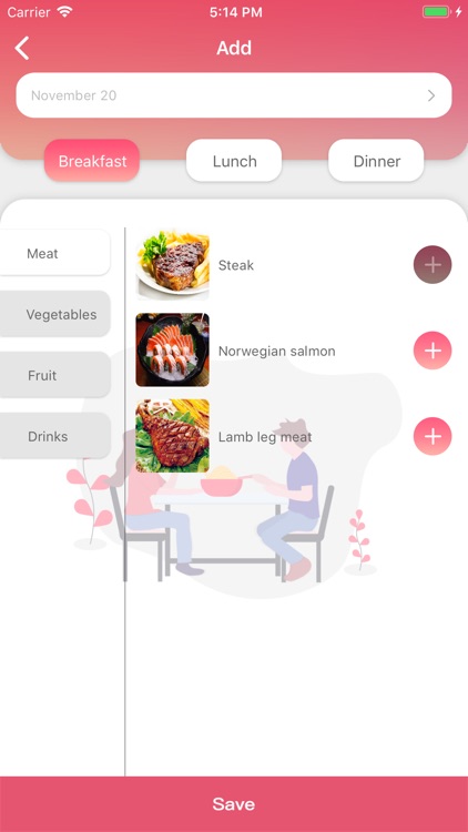 Three meals plan-Food list