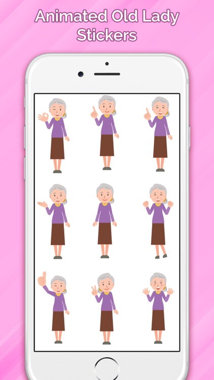 Old Lady Stickers Animated