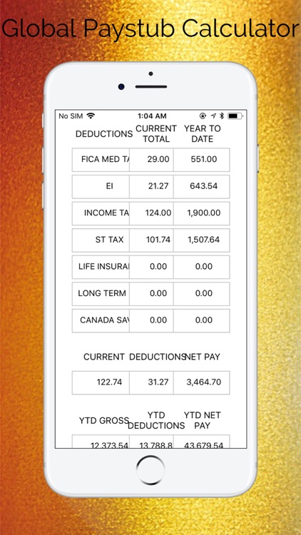 Global Paystub Calculator screenshot-3