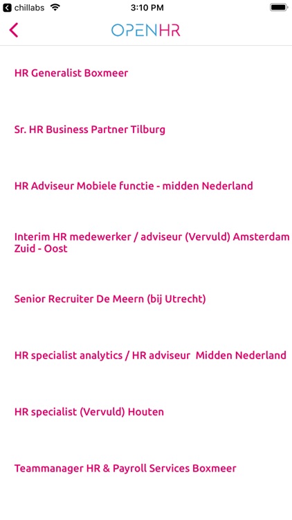 OpenHR vacatures