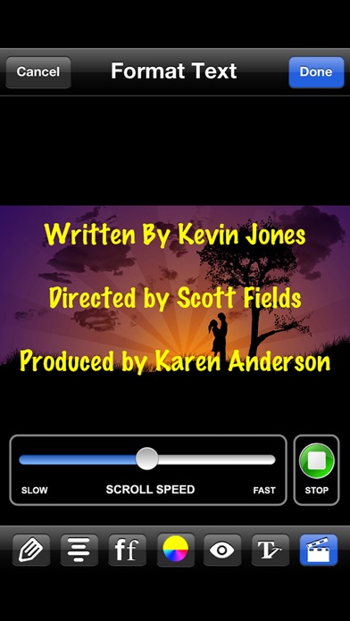 Scrolling Credits - Use with iMovie to Scroll Text in Your Movies Screenshot 4