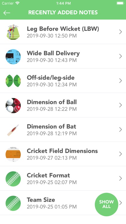 Cricket Notes