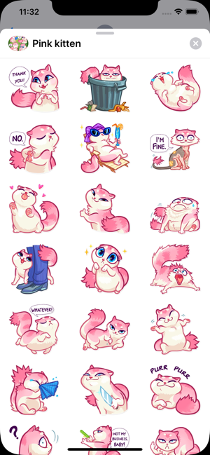 Pink Cute  kitten Stickers(圖3)-速報App