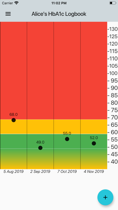 HbA1c Logbook screenshot 2