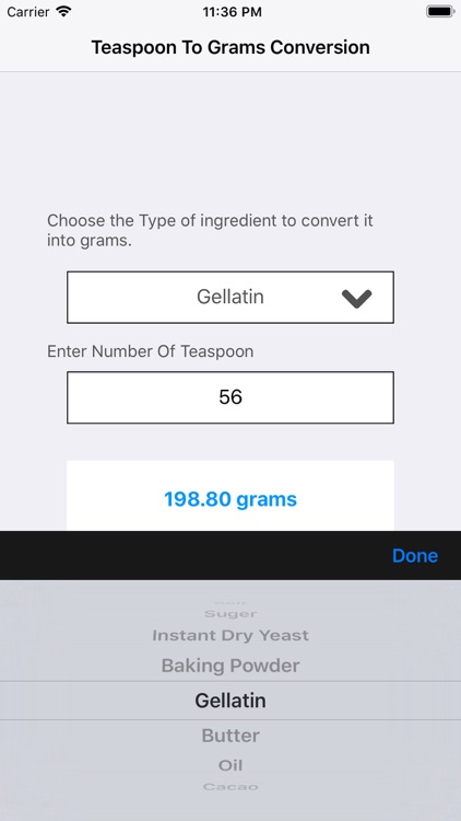 Teaspoon To Gram Converter screenshot-3