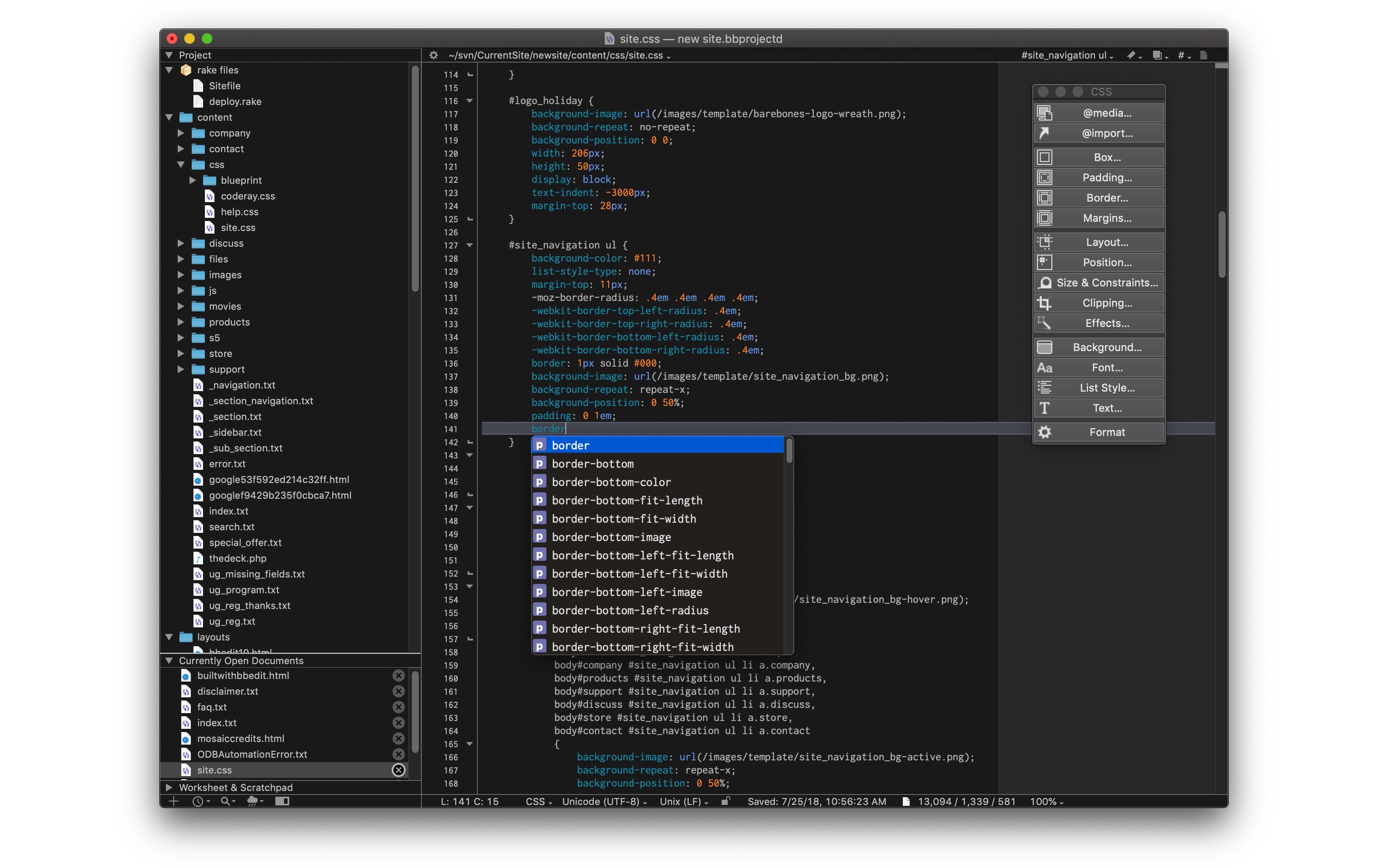 Screenshot do app BBEdit