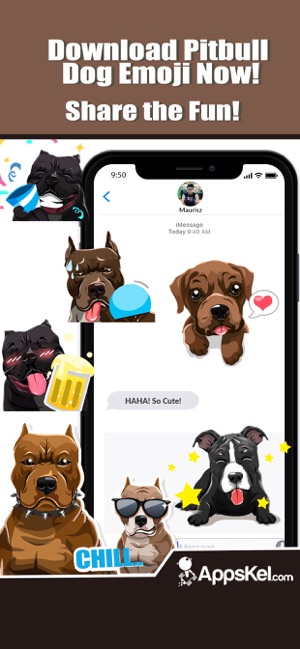 Pit Bull Dogs Emoji Stickers(圖5)-速報App