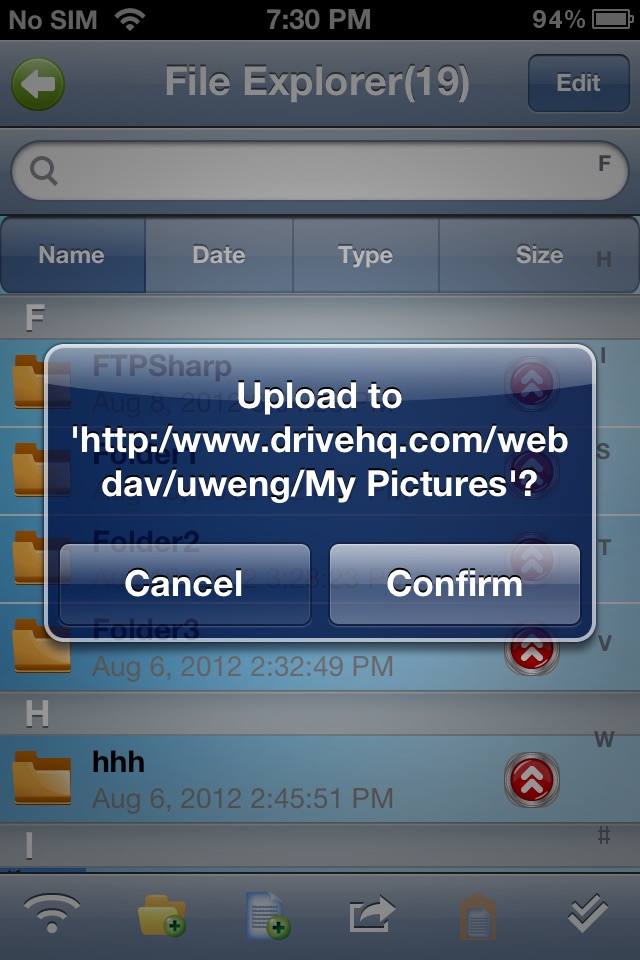 My WebDAV screenshot 4