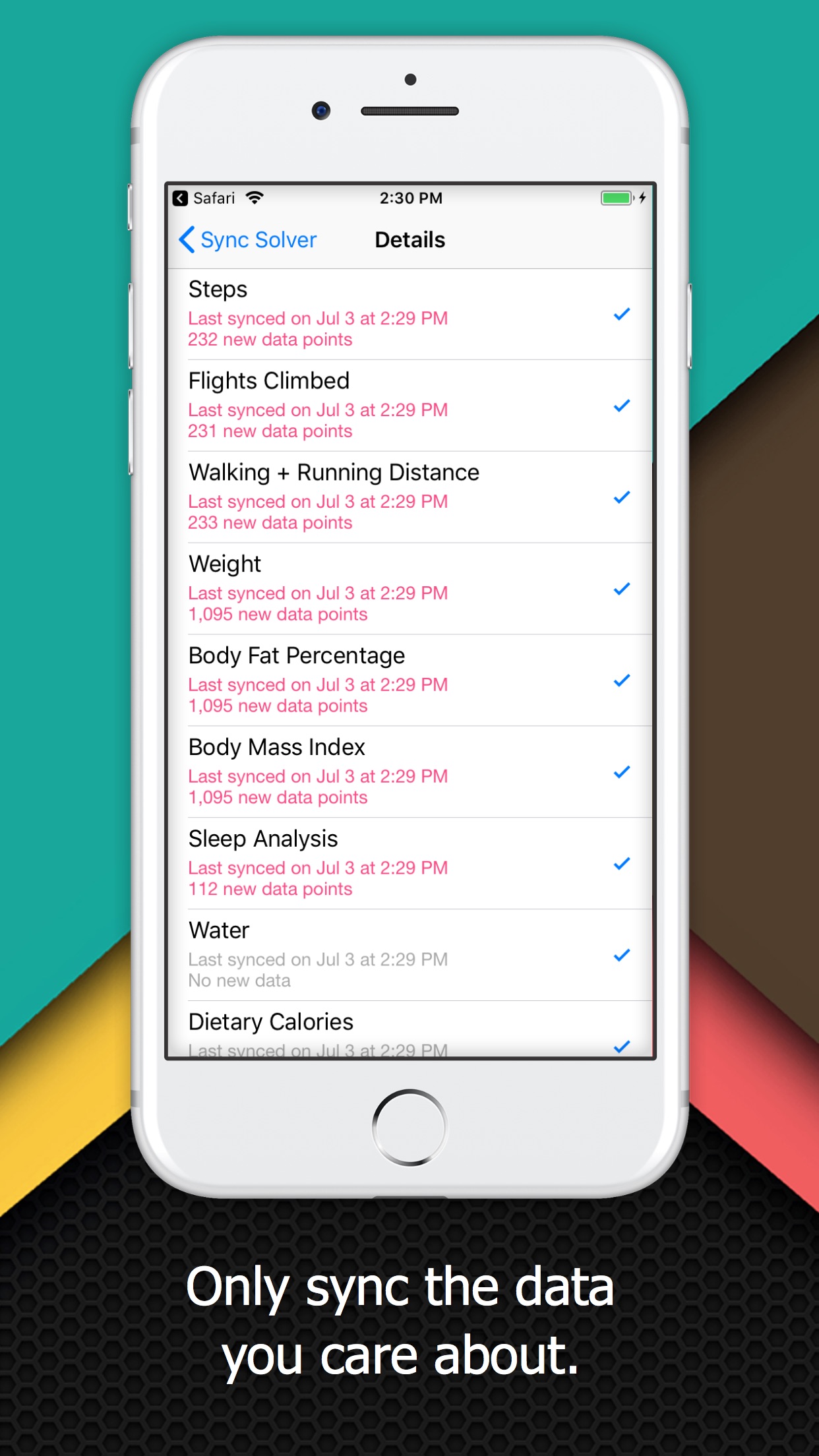 Screenshot do app Sync Solver - Fitbit to Health