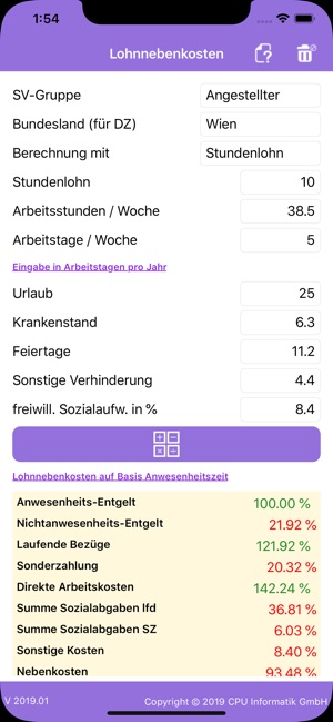 Lohnnebenkosten Rechner(圖2)-速報App