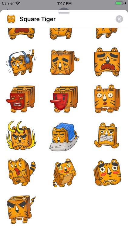 Square Tiger Sticker Pack