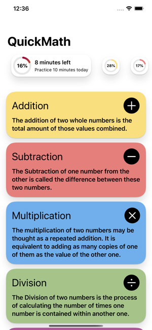 QuickMath: mental arithmetic