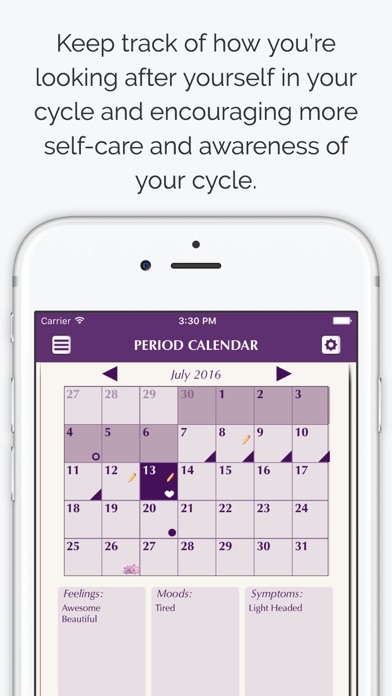 Our Cycles - Period and Full Moon Diary Screenshot 2