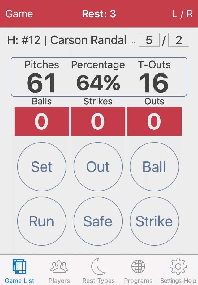 Baseball/Softball Pitch Count screenshot 3