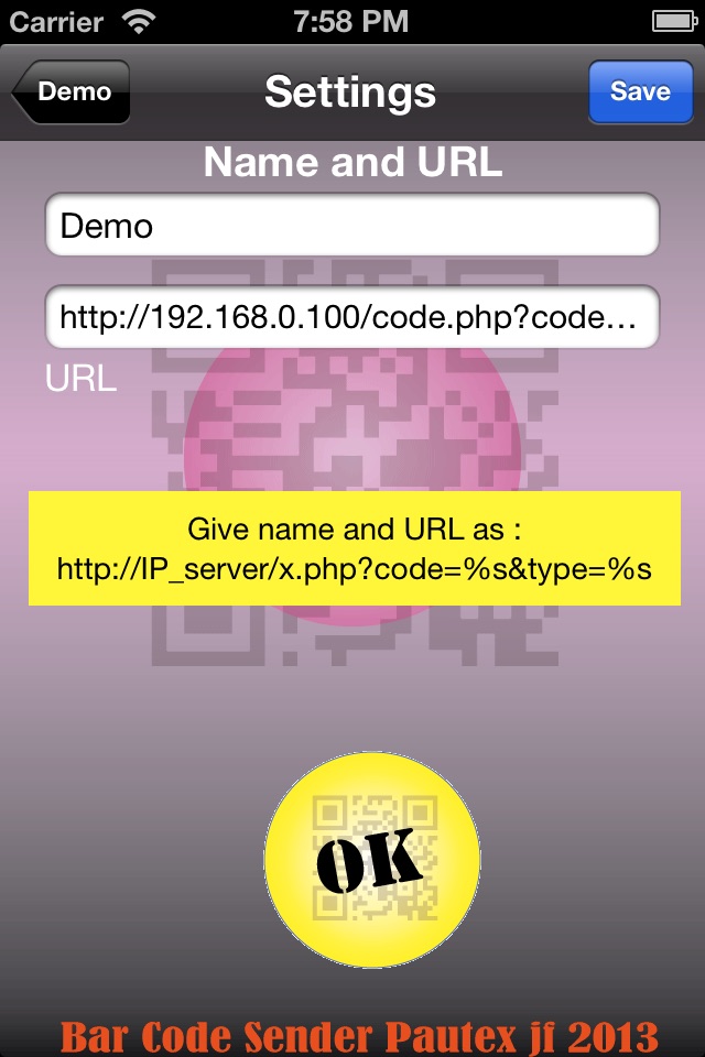 Bar Code Sender screenshot 3