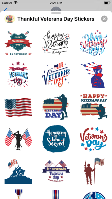 Thankful Veterans Day Stickers screenshot 2