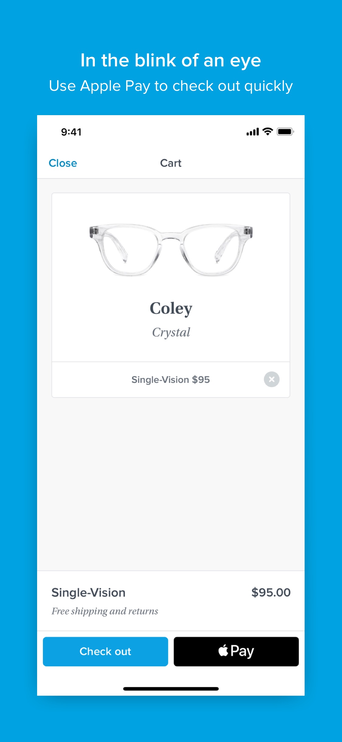 Screenshot do app Glasses by Warby Parker