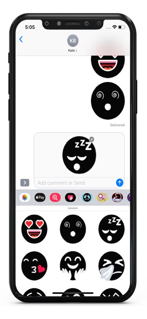 Black Funny Emoji Stickers(圖3)-速報App