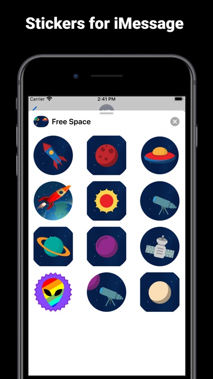 Space stickers for iMessage HD