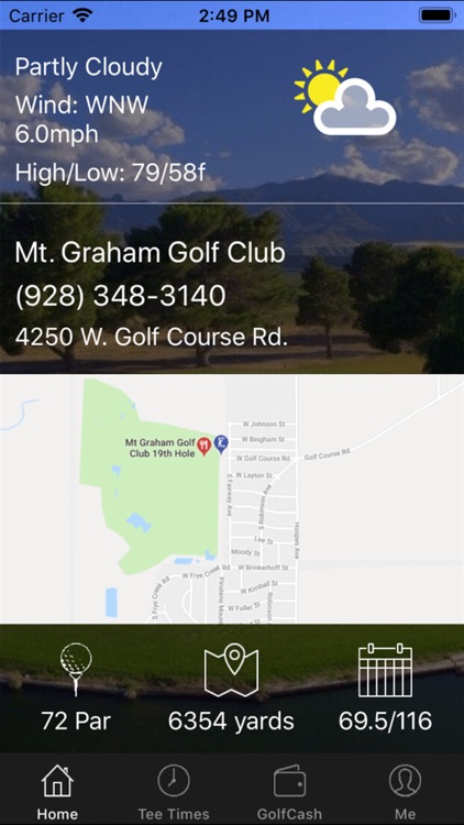 Mt. Graham Golf Tee Times