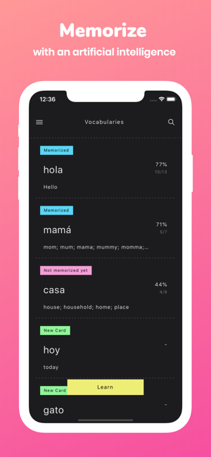 Memorize: Learn Spanish Words(圖1)-速報App