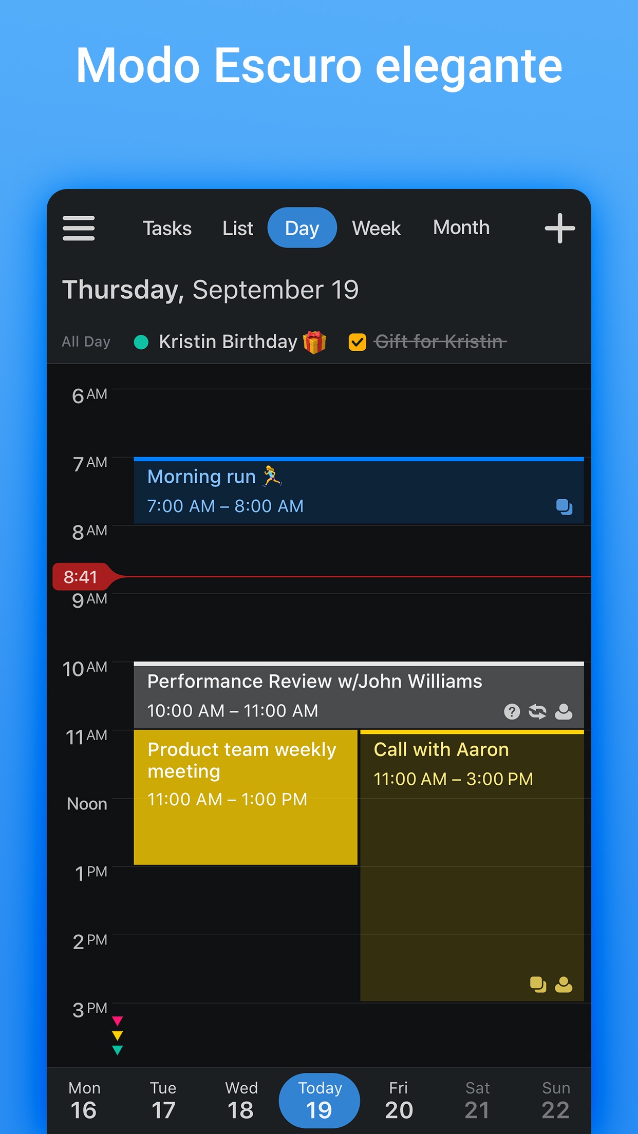 Screenshot do app Calendars da Readdle