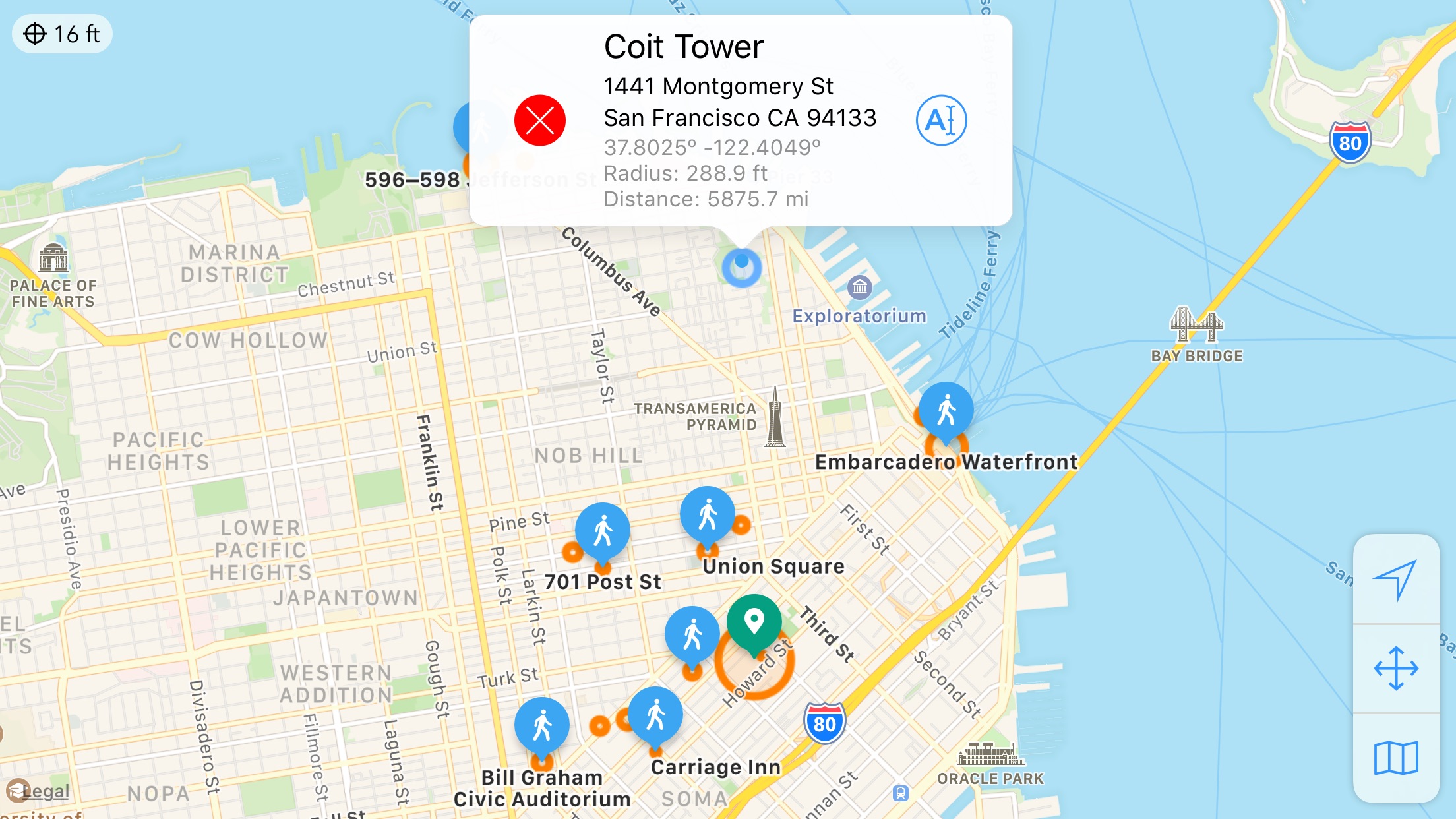 Screenshot do app Geofency Time Tracking