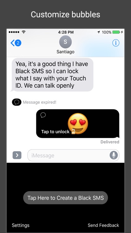 Black SMS - Protected Texts screenshot-3