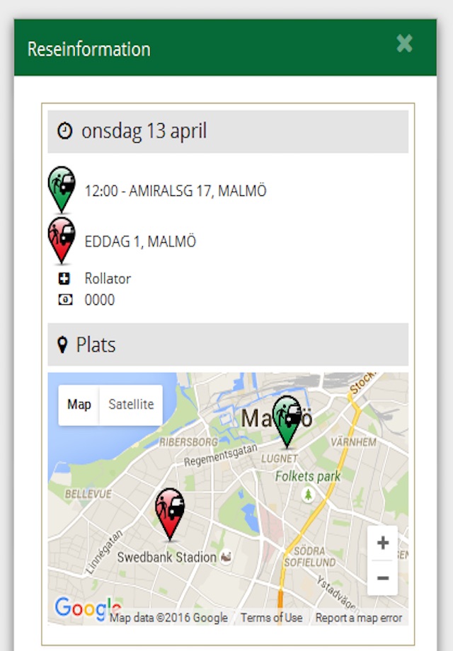 Resetjänst Malmöstad screenshot 4