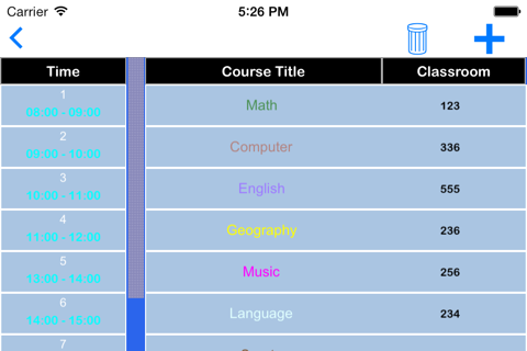 TC Curriculum Table - náhled