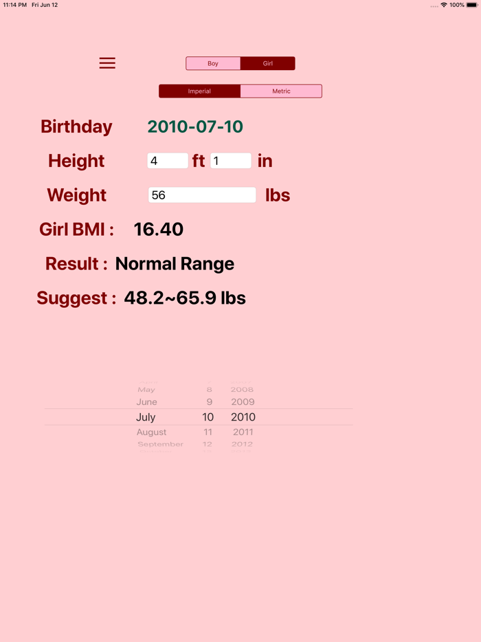 Children BMI Calculator