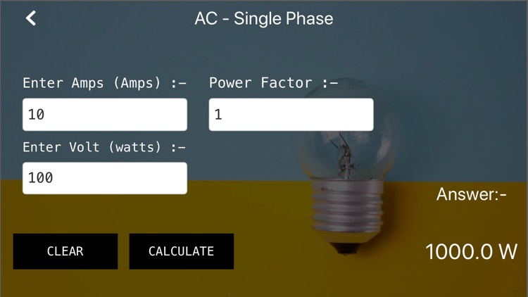 Electricity-Cal For (W) & (A)